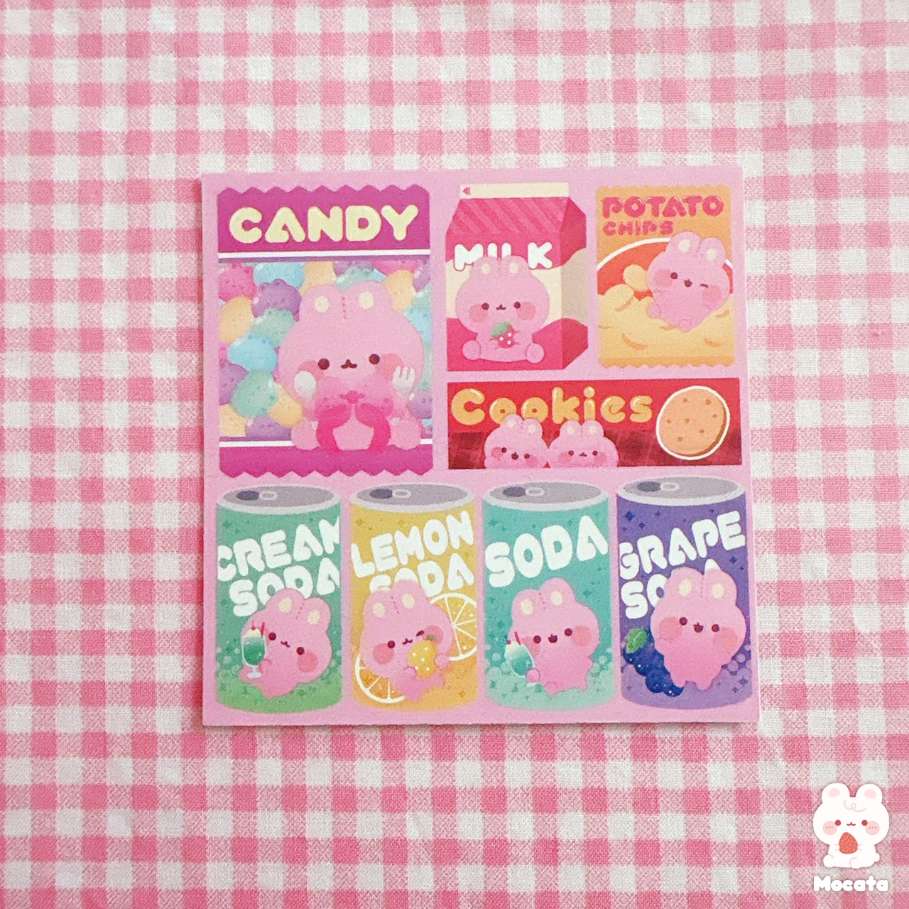 うさぎパッケージ風両面メモ/イラストレーターもか汰