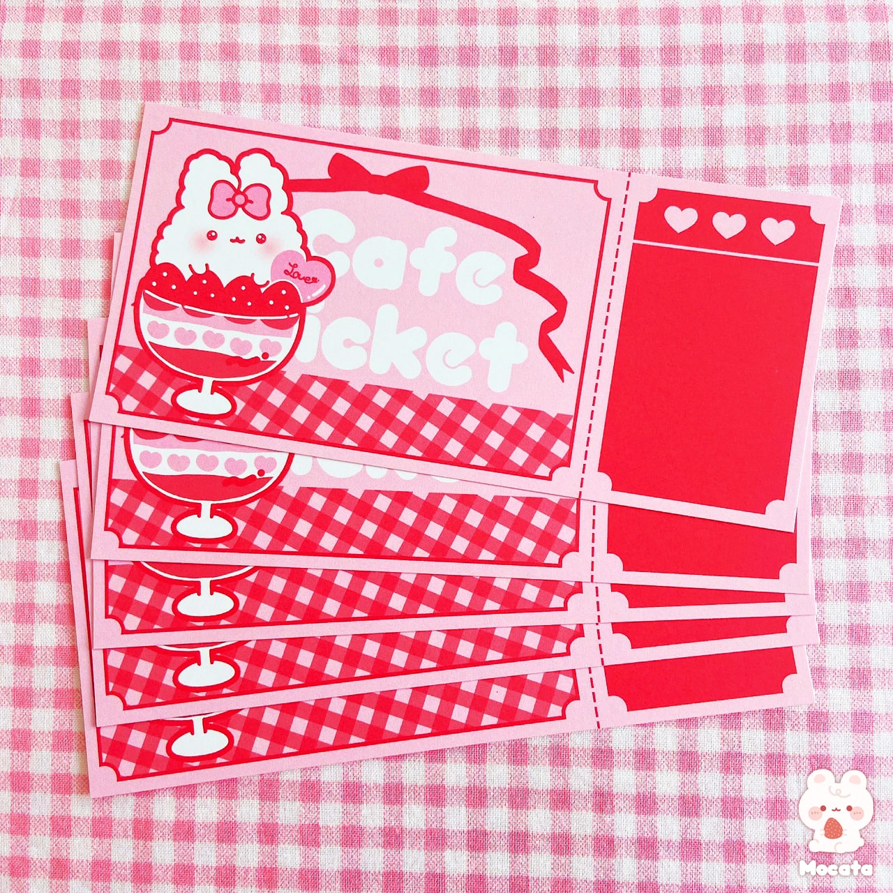 もこもこうさぎチケットメモ/イラストレーターもか汰