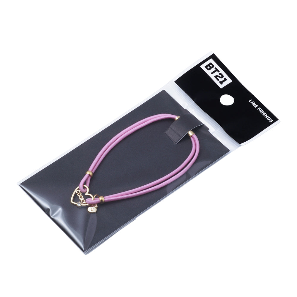 BT21 COOKY キャラクターチャーム付き ハートヘアゴム