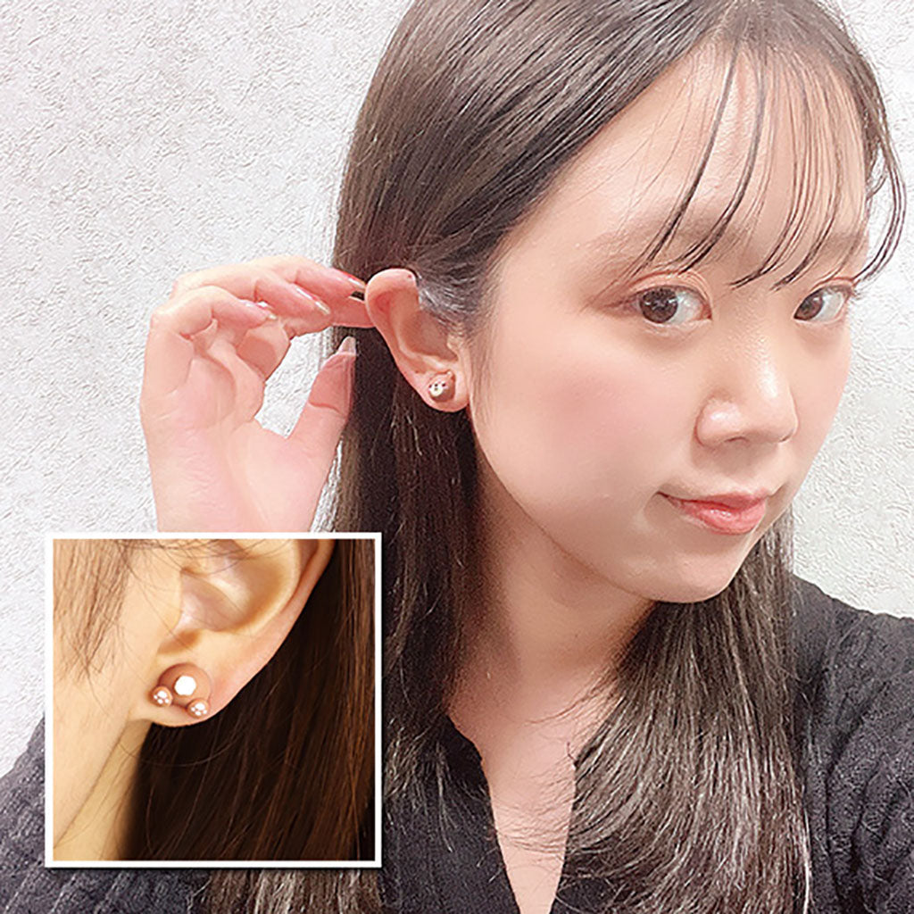 クマのお顔&お尻マグネットピアス