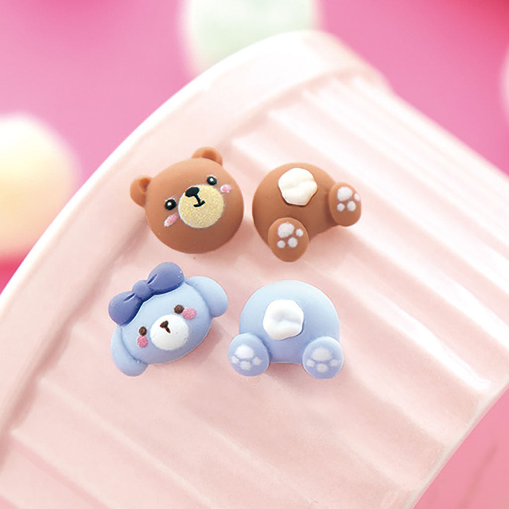 クマのお顔&お尻マグネットピアス