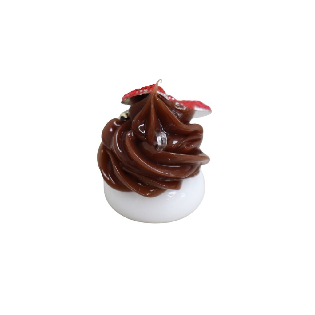 白&茶/ホイップ盛り盛りチョコレートデカほっぺちゃん/ストラップ