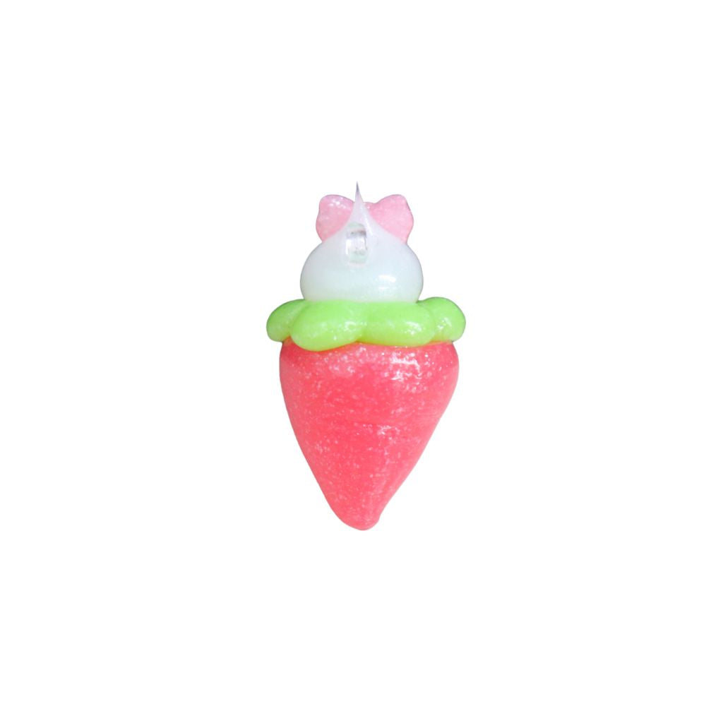白ラメ/摘みたていちごミニほっぺちゃんストラップ