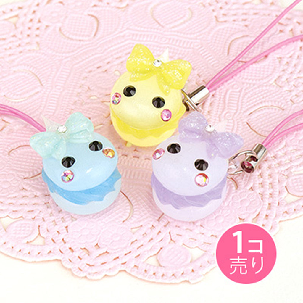 夜光/マカロン風ほっぺちゃんストラップ/1個売り