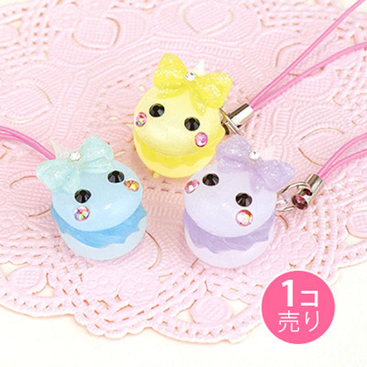 夜光/マカロン風ほっぺちゃんストラップ/1個売り