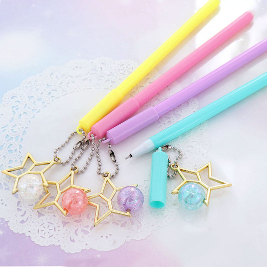 クラッシュビーズ&星チャーム付き水性ボールペン/1本売り