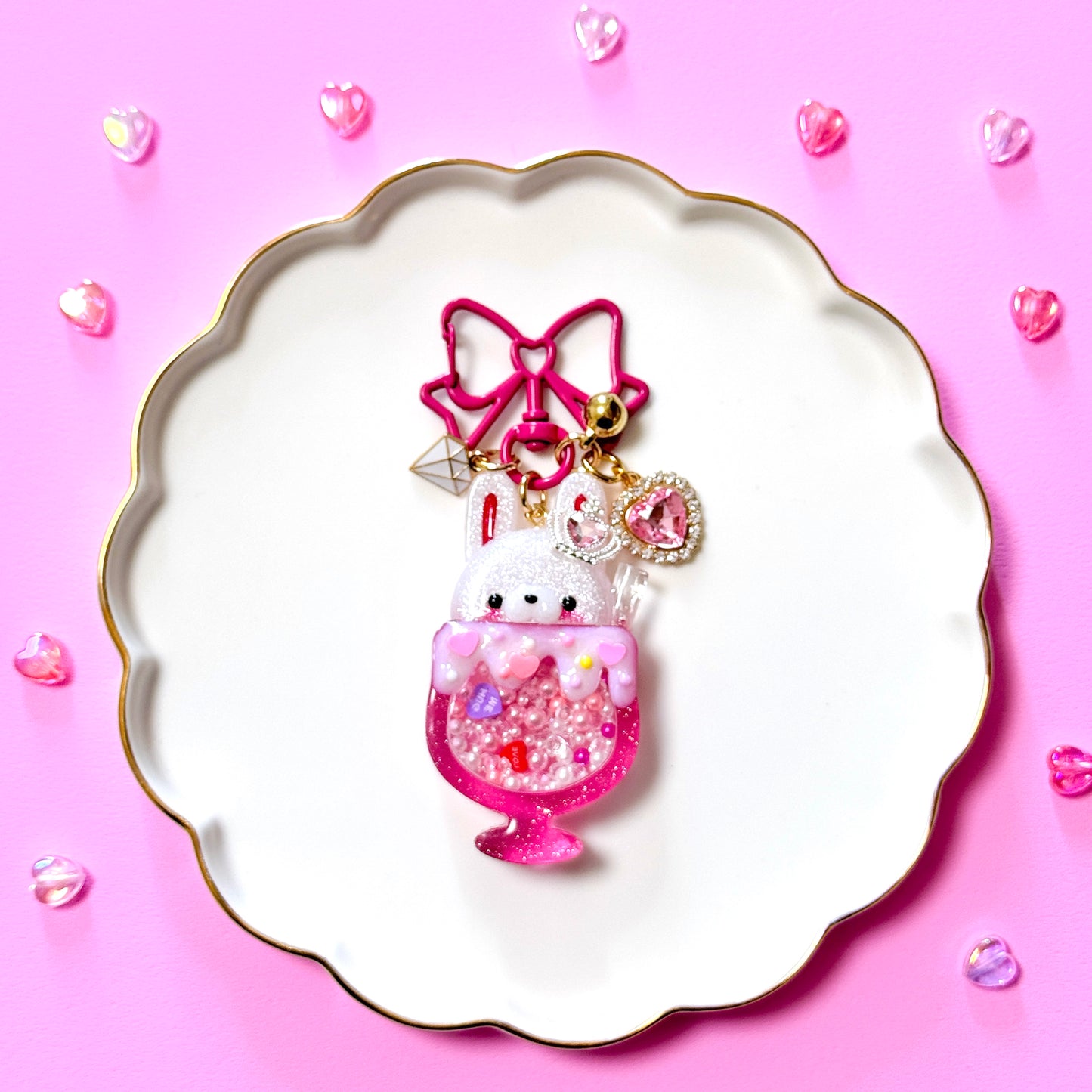 限定デザイン!うさちゃんドリンクキーホルダー