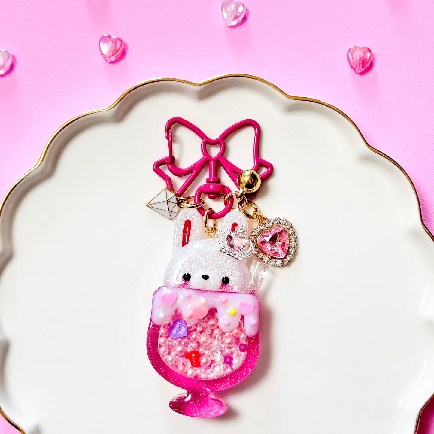 限定デザイン!うさちゃんドリンクキーホルダー