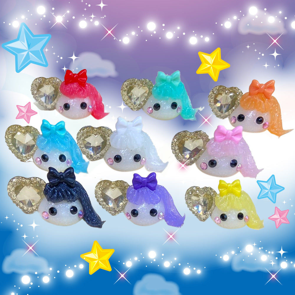水色/ハート付き推しカラーほっぺちゃんオブジェ