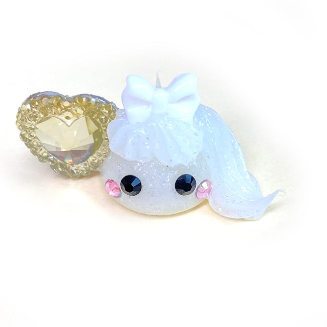 白/ハート付き推しカラーほっぺちゃんオブジェ