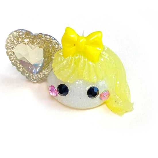 黄色/ハート付き推しカラーほっぺちゃんオブジェ