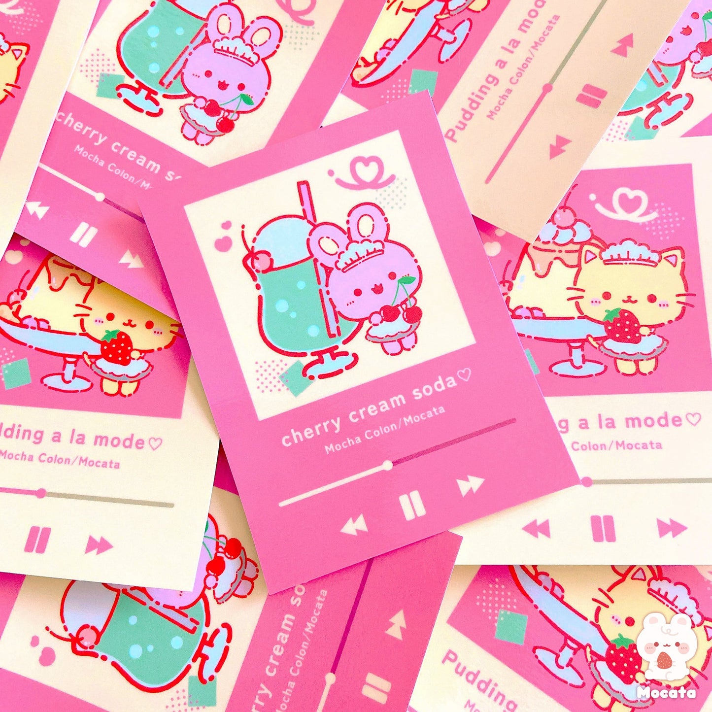 ねこ×プリンアラモード ステッカー/イラストレーターもか汰