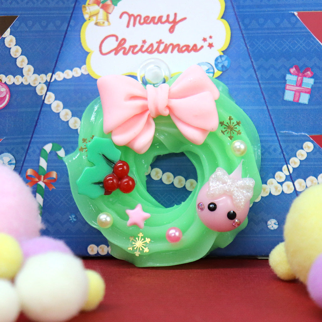 クリスマスが待ち遠しい!ほっぺちゃん付きリース/ボールチェーン/蓄光