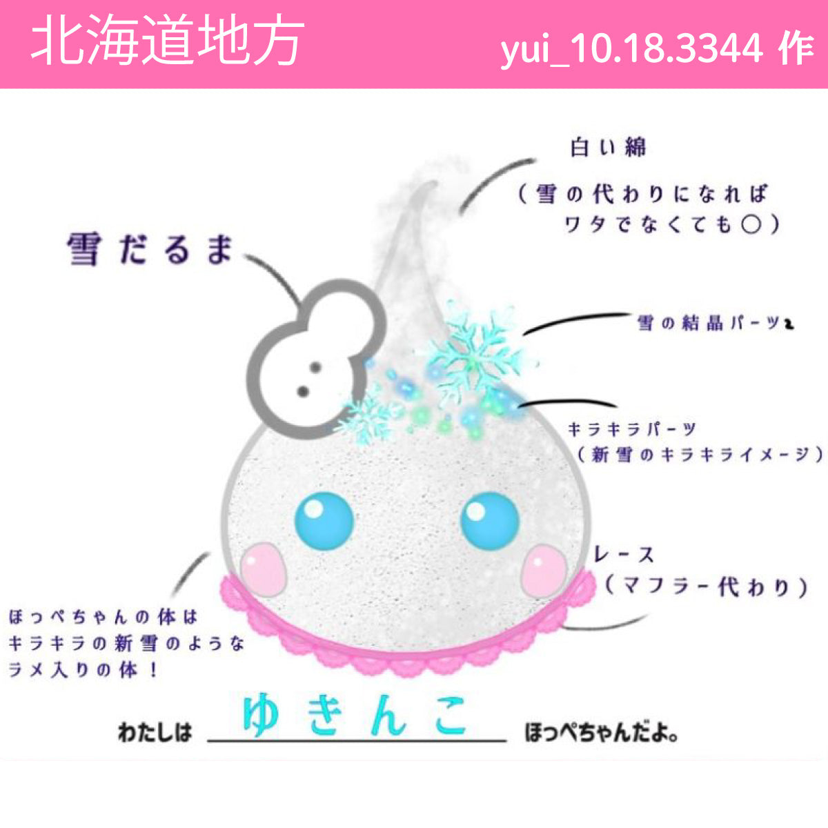 【北海道】ゆきんこデカほっぺちゃん/北海道地方/ストラップ/ほっぺちゃんイラスト日本7地方