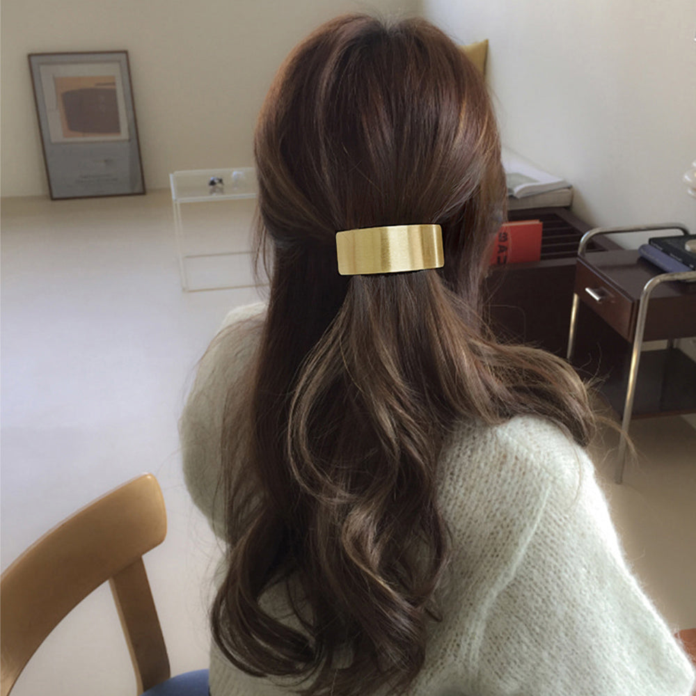 【送料無料】 メタルバレッタ 大きめ ヘアクリップ韓国