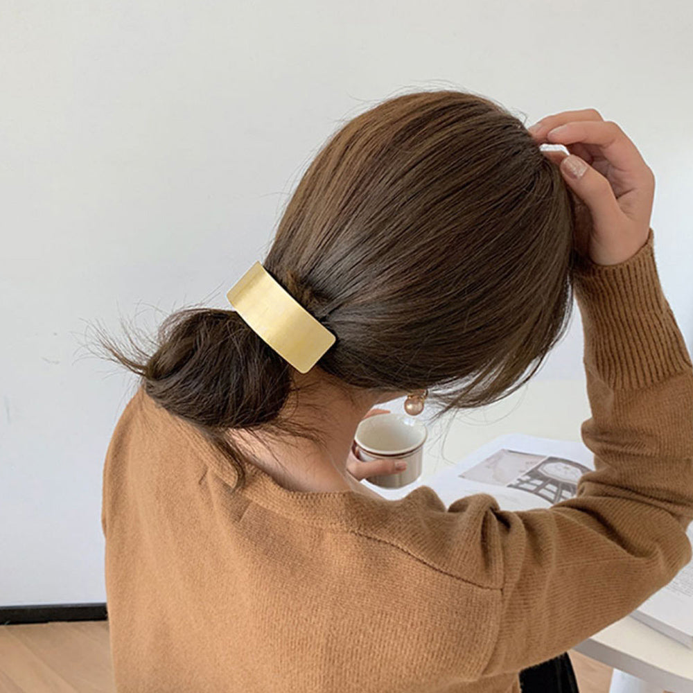 【送料無料】 メタルバレッタ 大きめ ヘアクリップ韓国