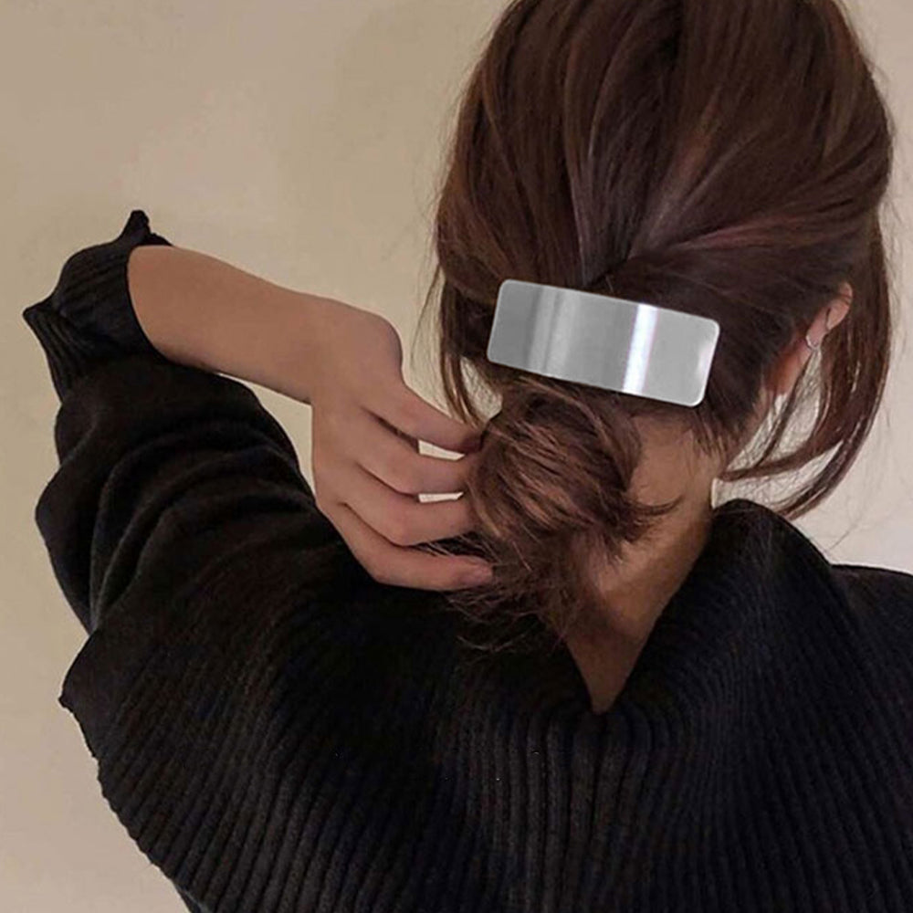 【送料無料】 メタルバレッタ 大きめ ヘアクリップ韓国
