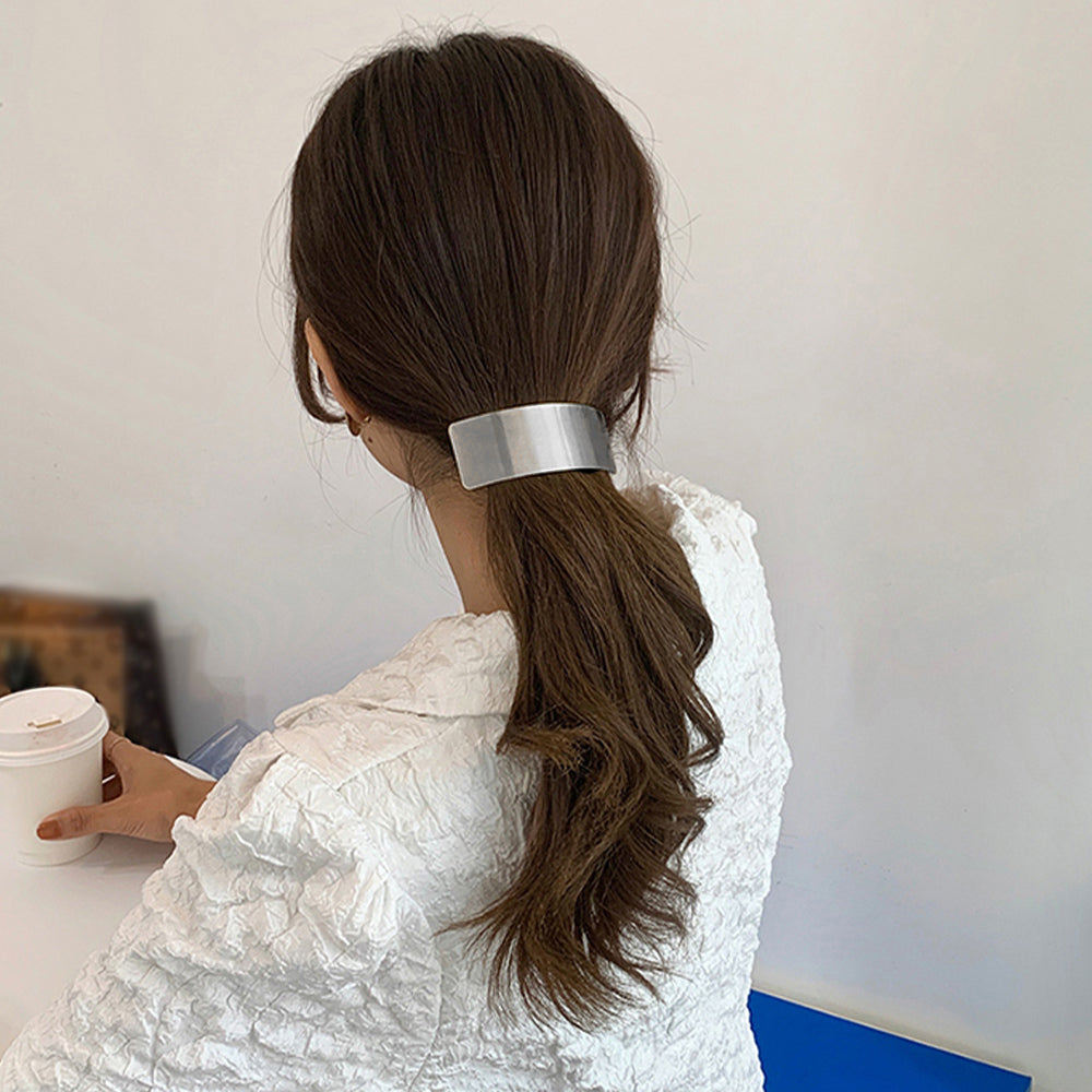 【送料無料】 メタルバレッタ 大きめ ヘアクリップ韓国