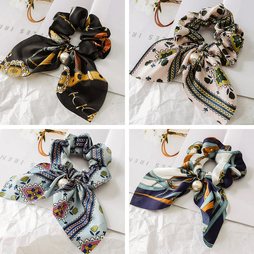 【送料無料】スカーフ シュシュ ヘアゴム 蝶結び リボン ヘアアクセサリー