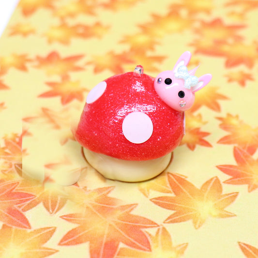 キノコ狩りだよ☆ミニうさぎほっぺちゃんストラップ
