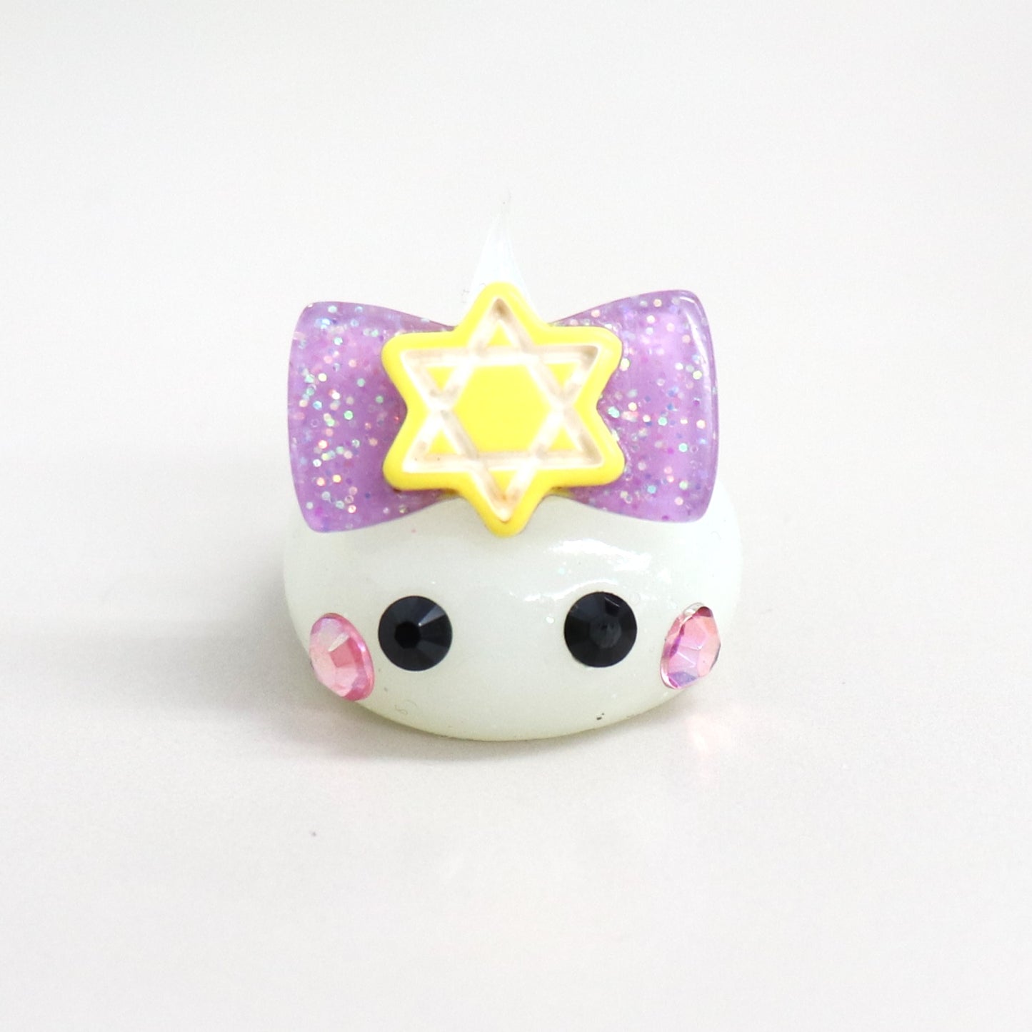 宮城限定/六芒星リボンの蓄光デカほっぺちゃんストラップ