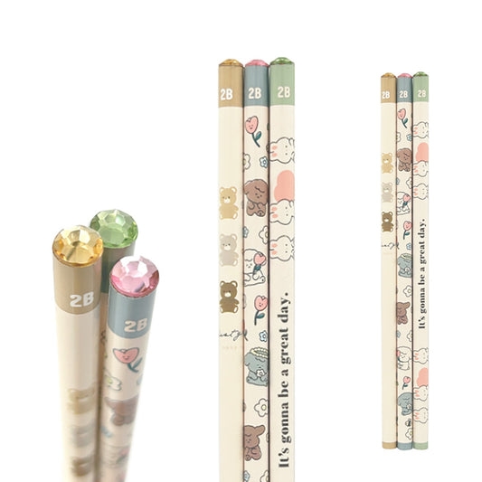 ジュエル鉛筆3本セット 2B トパーズ