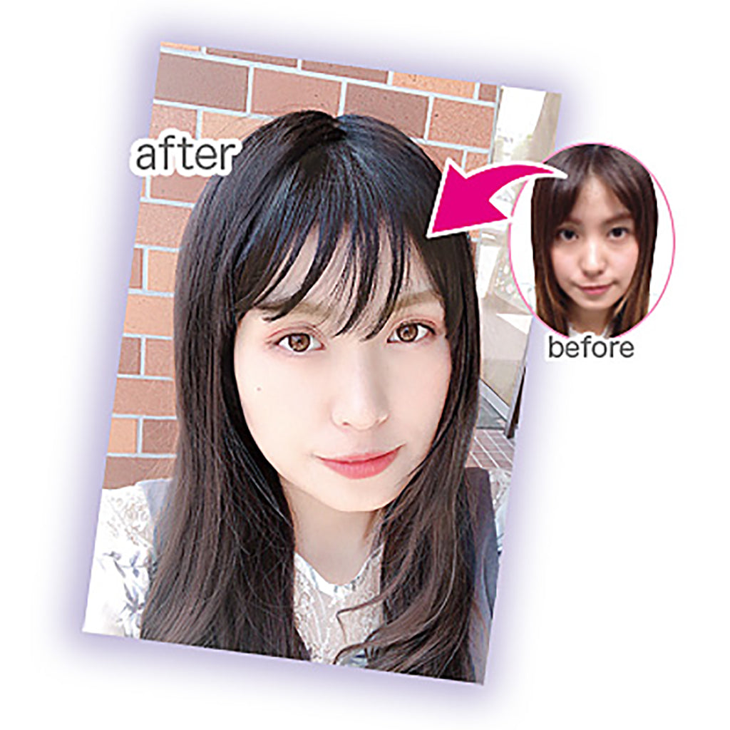 黒/サイドありシースルー前髪ウィッグ