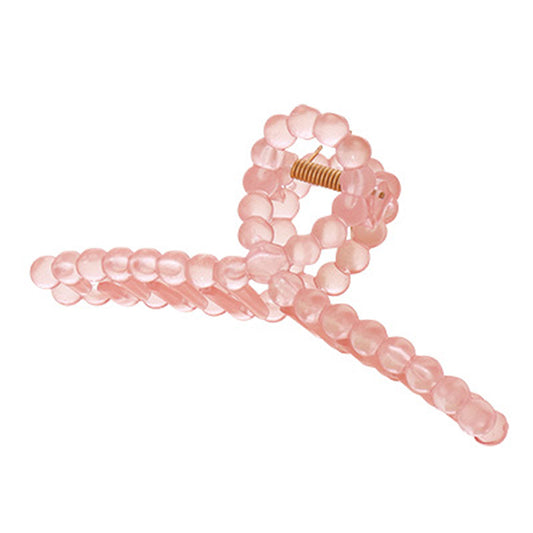 ピンク/ビーズ連なり風バンスクリップ