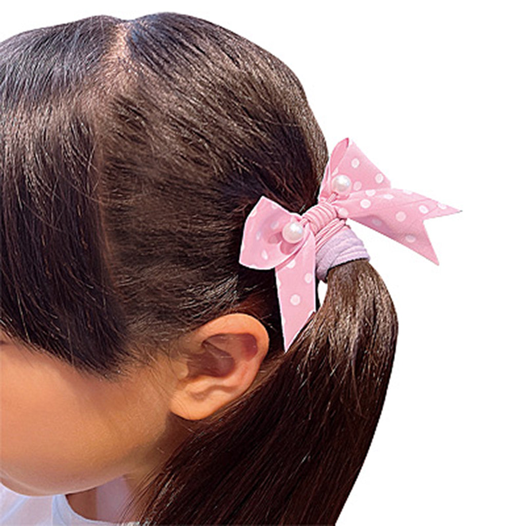 パール付きリボンヘアゴム/1個売り