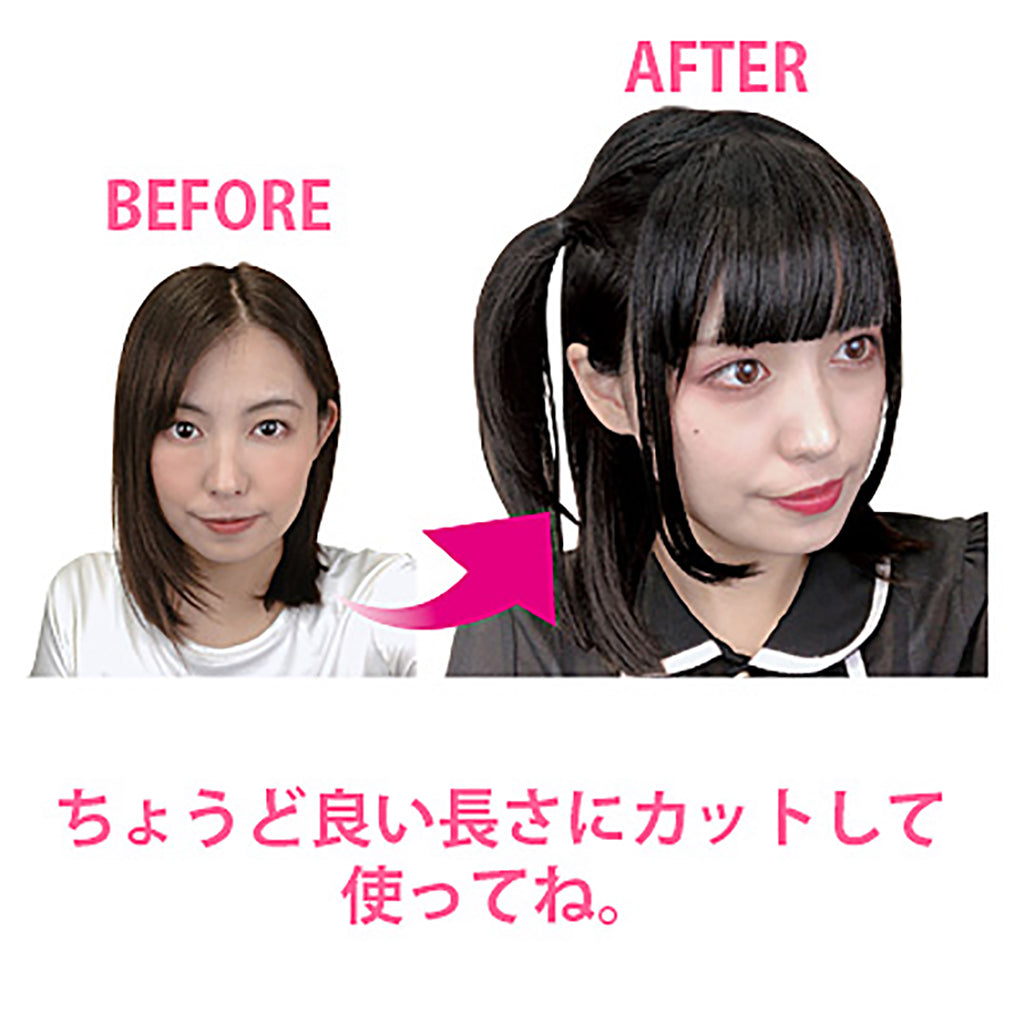 ブラック/姫カット前髪ウィッグ