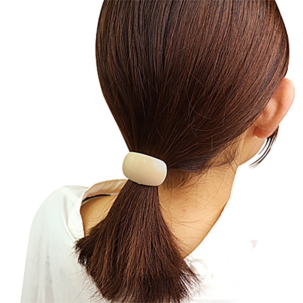 アイボリー/シックカラーモチーフヘアゴム