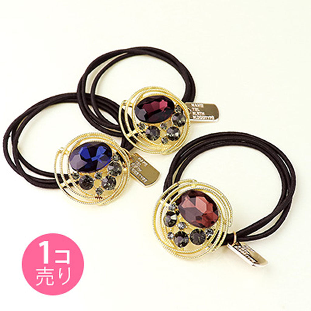 ビジュー付きメタルヘアゴム/1個売り