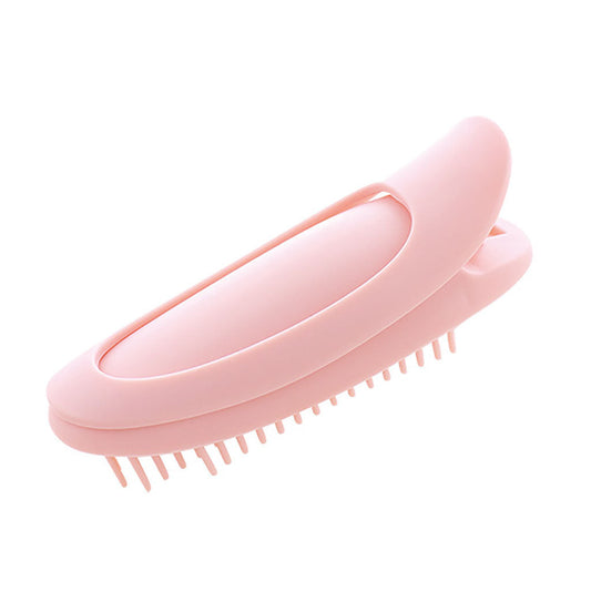 ピンク／ブラシ付き前髪クリップカーラー