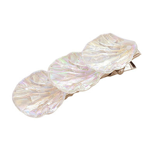 クリア/オーロラシェル連なるヘアクリップ