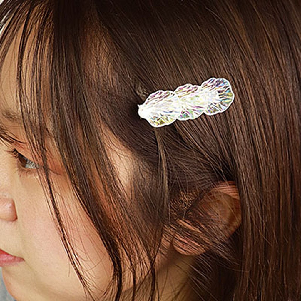クリア/オーロラシェル連なるヘアクリップ
