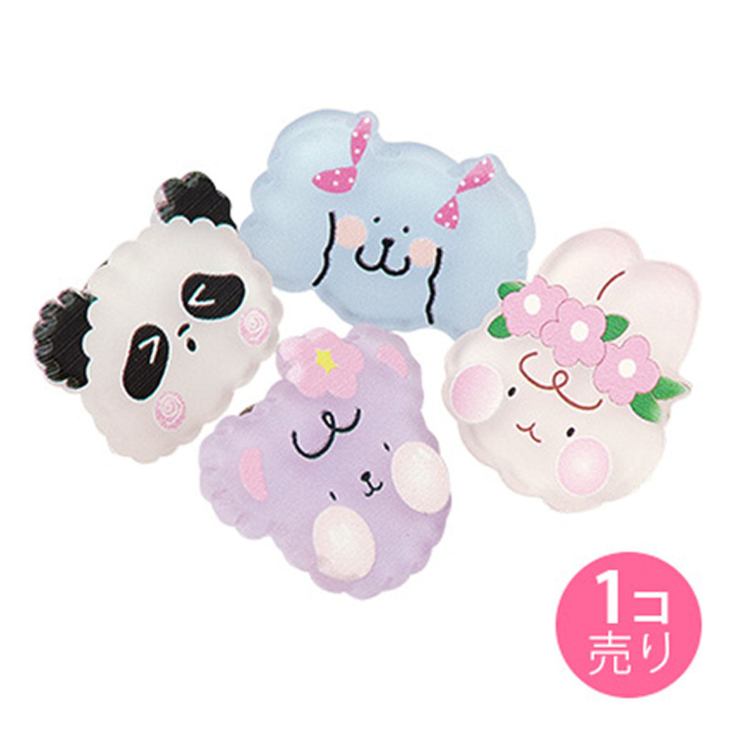 アニマルフェイスプレートピンバッジ/1個売り