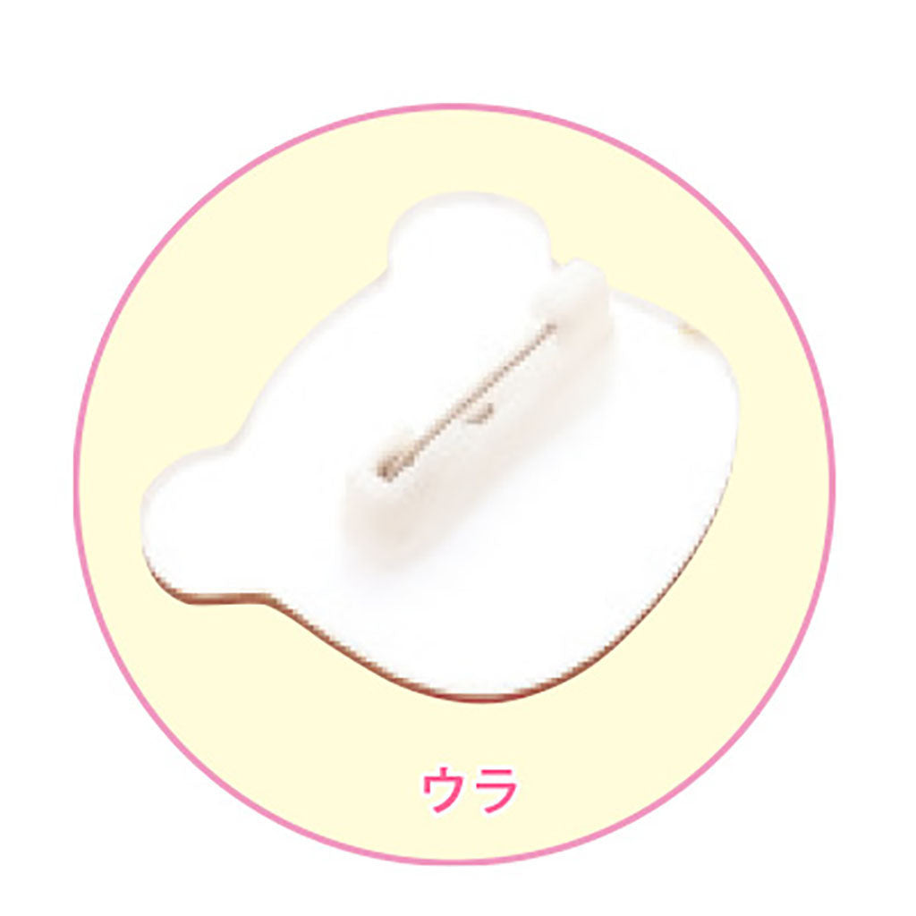 クマ&うさぎイラストアクリルブローチ/1個売り