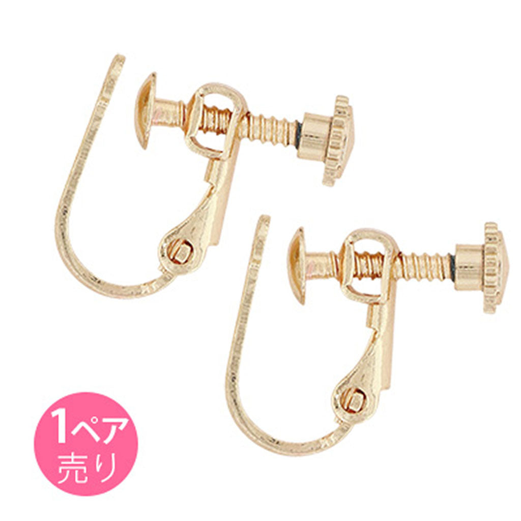 金色/ネジ式イヤリングパーツ1ペア売り