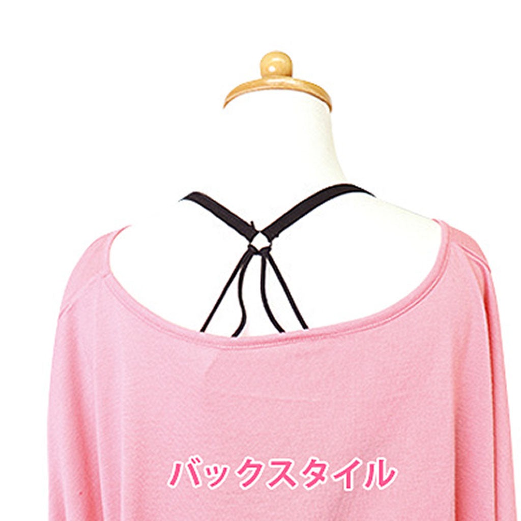 黒/パッド入り英字デザインブラトップ