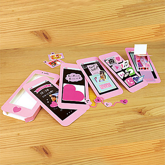 ピンク/手作りスマホ型アルバムキット/1セット売り