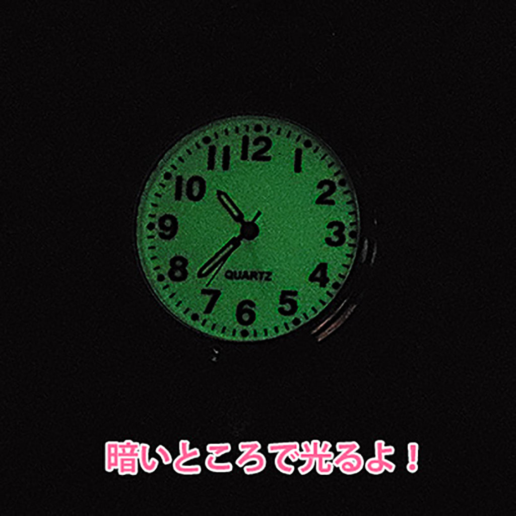 シルバーカラー/懐中時計風夜光キーホルダー