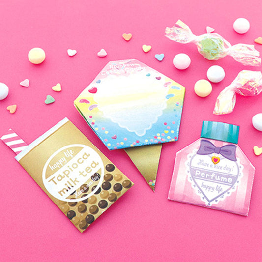 流行モチーフ折り紙カットメモ/3柄30枚セット