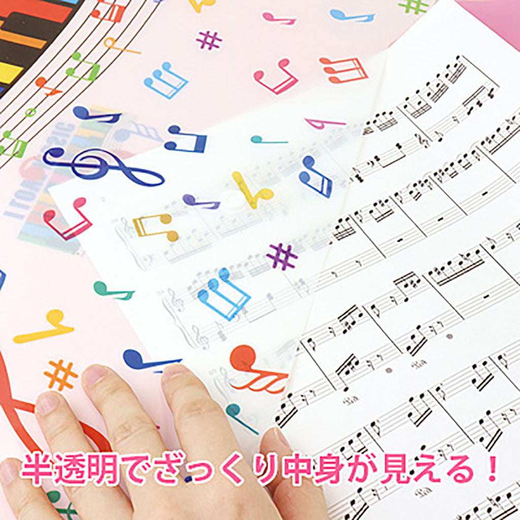 音符柄ボタンつきクリアケース/1個売り