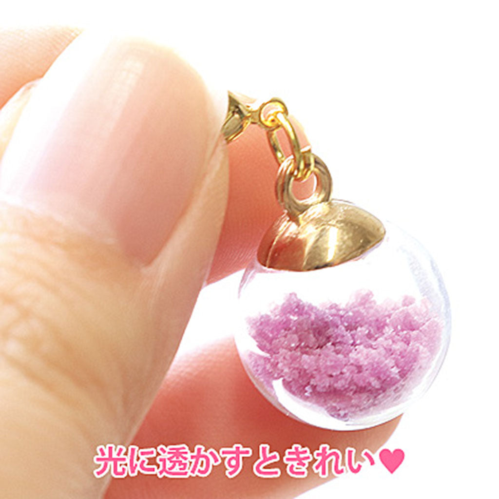 夜光/砂が光るガラスドームジッパーチャーム/1個売り