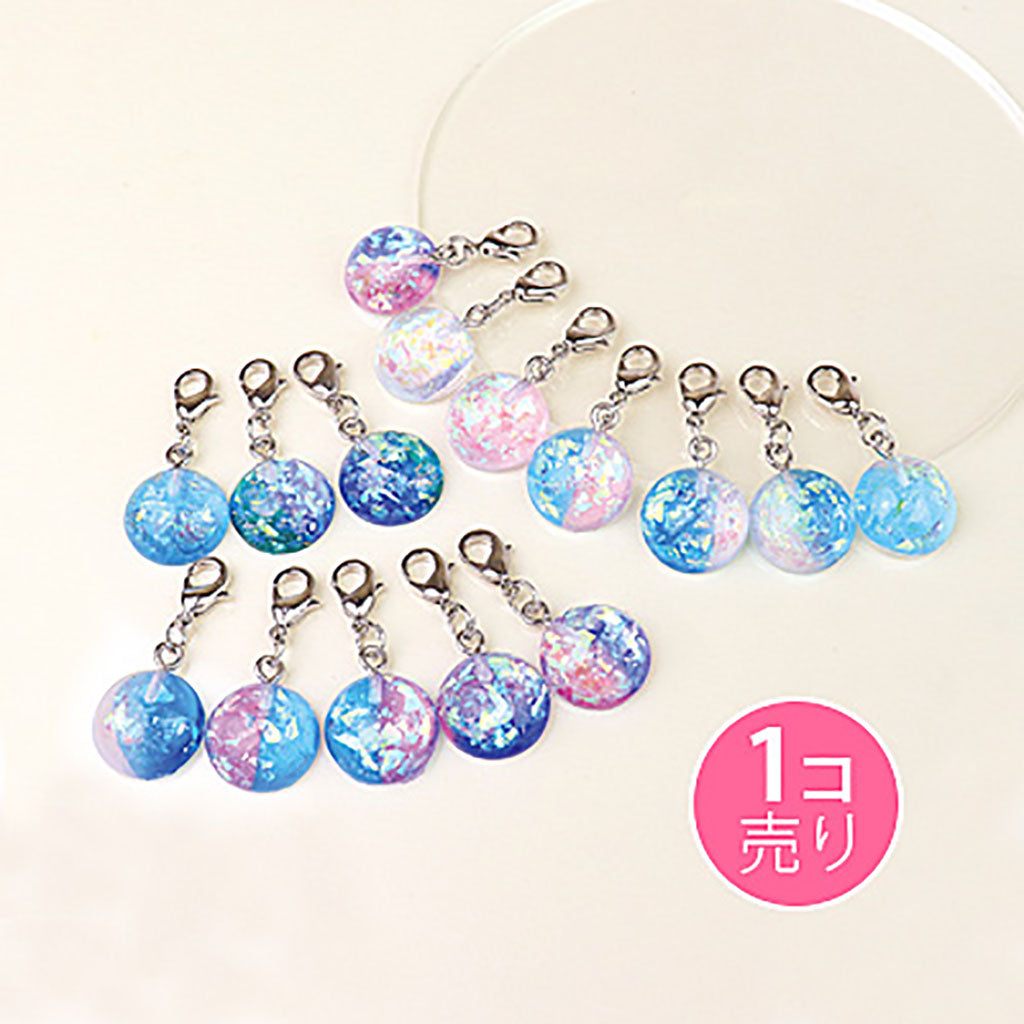 キラキラぷっくり丸型ジッパーチャーム/1個売り