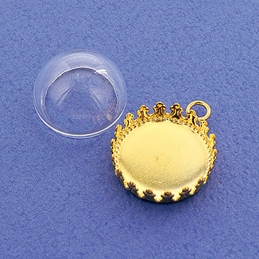 1.5cm半球型ガラスドームベースセット