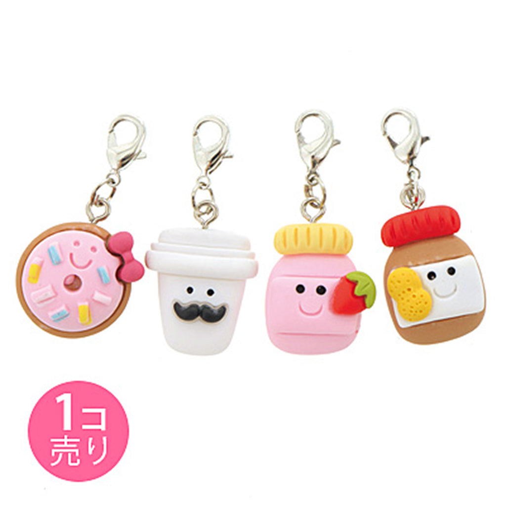 顔ありカフェフード色々ジッパーチャーム/1個売り