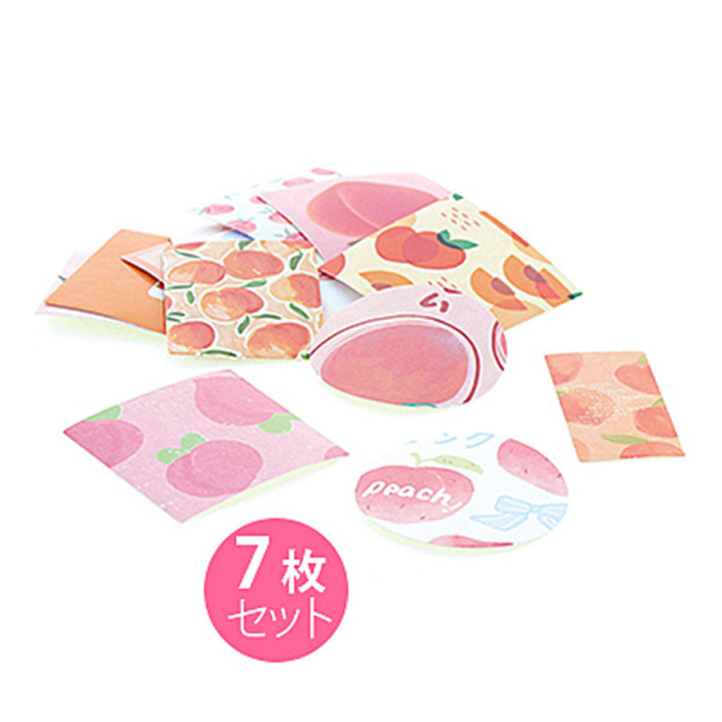 桃デザインのカットシール/7枚セット