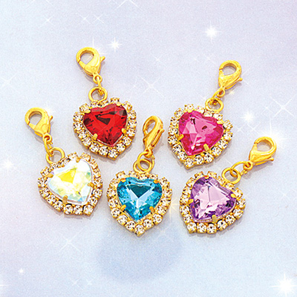 カラフルハート&クリアストーンジッパーチャーム/1個売り