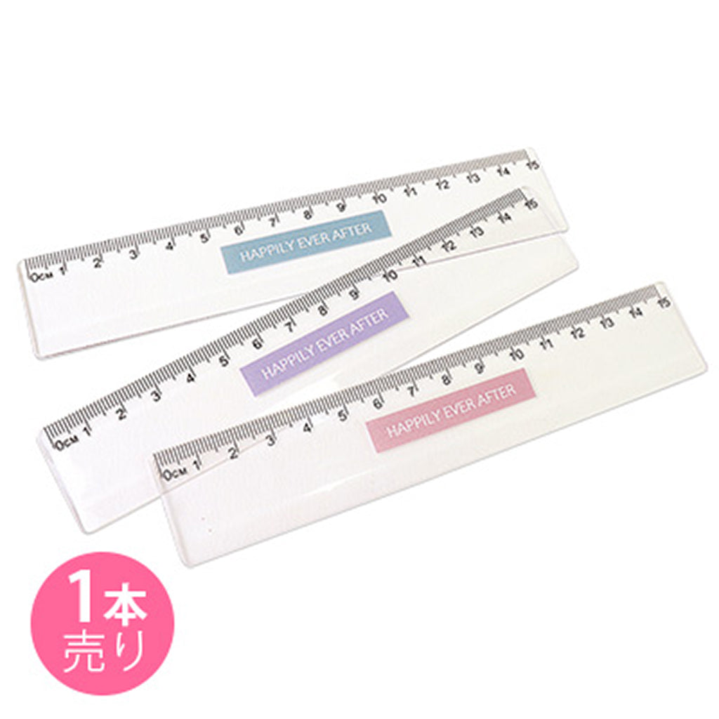 クリア/英字ロゴデザイン15cm定規/1本売り